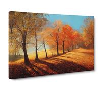 Joyful Autumn Forest Canvas Print | Gallery Wrapped 30mm Frame Wall Art | 30x20 inches | Ready to Hang | Contemporary Landscape Picture | Living Room Bedroom Lounge Office