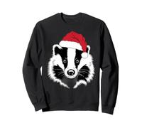 Joyful Badger Santa on Badger Christmas Sweatshirt