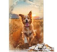 Joyful Bound Through Golden Fields Jigsaw Puzzles Puzzle for Adults Kids. 1000 Piece Impossible Challenge Toy Educational Game Home Decoration for Adults& Kids Age 14 Years Up 1000pcs (38x26cm)