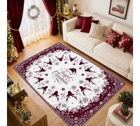 Joyful Christmas Reindeer Quote Area Rug 5' X 7'