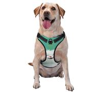 Joyful Cute White Cat On Green No Pull Dog Harness Adjustable Reflective Oxford Easy Control Medium Large Dog Harness