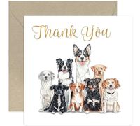 Joyful Dog Themed Thank You Cards for Friends and Family - Appreciate You - Gratitude Gift for Him or Her - For Teacher, Mentor, Nurse, Volunteer - Premium Quality with Envelope