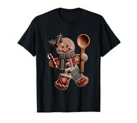 Joyful Gingerbread with Spoon Candy Cane T-Shirt