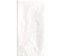 Joyful Gloss Ceramic Wall Tile - 3.9 in x 7.8 in Brick - Versatile Laying Options - Easy Installation - Single Tile, White