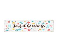 Joyful Greetings Vintage Cottage Happy Blessed Metal Tin Sign