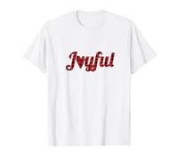 Joyful in a Plaid Pattern Value Graphic T-Shirt, Men, White, L