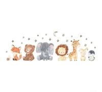 Joyful Interactive Animals Wall Stickers in a Whimsical Cartoon Design for Homes