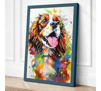 Joyful King Charles Canvas Wall Art Print 30x20 Inch