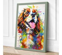 Joyful King Charles Canvas Wall Art Print 30x20 Inch