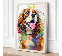 Joyful King Charles Canvas Wall Art Print 30x20 Inch