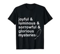 Joyful & Luminous & sorrowful & Glorious Mysteries Rosary T-Shirt, Men, Black, 5X-Large