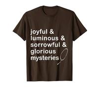 Joyful & Luminous & sorrowful & Glorious Mysteries Rosary T-Shirt, Men, Brown, 3X-Large