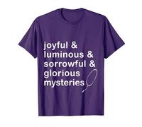 Joyful & Luminous & sorrowful & Glorious Mysteries Rosary T-Shirt, Men, Purple, 3X-Large