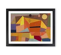 Joyful Mountain Landscape By Paul Klee Classic Painting Framed Print | A3 Black Framed Wall Art | Ready to Hang | Classic Landscape Picture | Living Room Bedroom Lounge Office