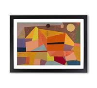 Joyful Mountain Landscape by Paul Klee Framed Print | A2 Black Framed Wall Art | Ready to Hang | Modern Landscape Picture | Living Room Bedroom Lounge Office