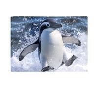 Joyful Penguin Splashes Chopping Board Warren Reed - Designer Black One Size