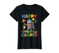 Joyful Robot Outdoor Explorer Toy Bricks Value Graphic T-Shirt, Women, Black, L