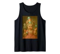 Joyful Rococo Girl with Tall Hair Surprise Funny Art Tank Top