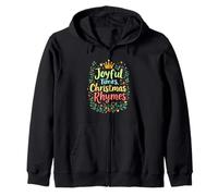 Joyful Times, Christmas Rhymes Festive Typographic Zip Hoodie