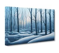 Joyful Winter Forest Canvas Print | Gallery Wrapped 30mm Frame Wall Art | 30x20 inches | Ready to Hang | Contemporary Landscape Picture | Living Room Bedroom Lounge Office