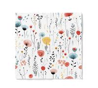 JoyfulArtink 80 pcs Premium Designer Paper Napkins, 3-Ply 6.5x6.5-inches Disposable Decorative Paper Guest Floral White Napkin for Wedding Birthday Anniversary Lunch Dinner Party