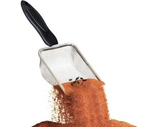 Joyfulife Small Mesh Stainless Steel Cat Litter Scoop Fine Mesh Metal Reptile Litter Cleaner Scooper Non-Stick Coated Metal Litter Scoop Fine Sand Litter Scooper (Hole:3mm/Fine Sand Scooper)