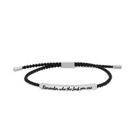 Joyfullygo Motivational Bracelet, When Words Fail, This Bracelet Speaks, Adjustable Handmade Braided Inspirational Tube Bracelets, Bracelets Gifts for Women Men (Silver-Black)