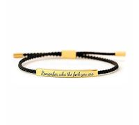 Joyfullygo Motivational Bracelet, When Words Fail, This Bracelet Speaks, Adjustable Handmade Braided Inspirational Tube Bracelets, Bracelets Gifts for Women Men (Gold-Black)