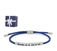 Joyfullygo Motivational Bracelet, When Words Fail, This Bracelet Speaks - Handmade Braided Adjustable Inspirational Tube Bracelets (Silver-Blue)