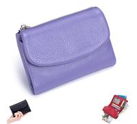 Joyfullygo Wallet, Joyfullygo Unisex Pebble Leather Wallet, Genuine Leather Coin Small Wallets for Women, with Credit Card Holder, Coin Holder & Cash Slots for Men & Women (I)