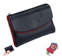 Joyfullygo Wallet, Joyfullygo Unisex Pebble Leather Wallet, Genuine Leather Coin Small Wallets for Women, with Credit Card Holder, Coin Holder & Cash Slots for Men & Women (D)