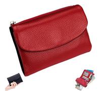 Joyfullygo Wallet, Joyfullygo Unisex Pebble Leather Wallet, Genuine Leather Coin Small Wallets for Women, with Credit Card Holder, Coin Holder & Cash Slots for Men & Women (C)