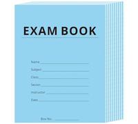 Joyfulmap 10 Blue Exam Books, 8.5"x11" Scientific Ruled Test Booklets with Saddle Stitch Binding, 16 Numbered Pages per Book for Classroom Use/STEM Lab Reports (LAB-016-7RSS)