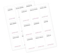 Joyfulmap Coffee Syrup Labels for Caramel,Vanilla,Mocha Classic Bottles, Minimalist bar Espresso Bean, Chocolate, Mint Pre-Printed Stickers, Flushable Waterproof and Oil-Proof(White)
