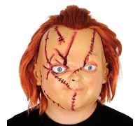 JoyFuncos Chucky Mask Adult Halloween Scary Latex Full Head Mask Horror Creepy Realistic Chucky Costume Props for Party Masquerade Cosplay