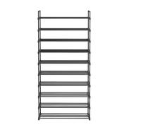 JOYFURNOS 10-Tier Shoe Rack, Tall and Slim Shoe Storage Organiser, Metal, Space-Saving, for Closet, Entryway, 30 x 92 x 194 cm, Black