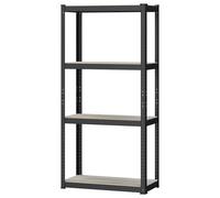 JOYFURNOS 4-Tier Shelving Unit, Steel Shelving Unit for Storage, for Garage, Shed, Load Capacity 520 kg, Greige and Black