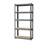 JOYFURNOS 5-Tier Shelving Unit, Steel Shelving Unit for Storage, Load Capacity 650 kg, 30 x 75 x 150 cm, Grey