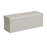 JOYFURNOS Foldable Storage Ottoman Cube with Hidden Compartment, Small Footrest for Living Room, Bedroom or Entryway, White