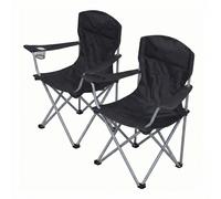 JOYFURNOS Pair of Portable Outdoor Chairs, Heavy Duty Folding Chairs with Built-in Cup Holder and Sturdy Steel Frame, 76x51.5x95.5cm Compact Folded Size, Ideal for Garden, Camping, Fishing, Beach, Pic