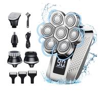 JoyGeek Professional 7D Rotary Head Shaver for Bald Men, 5 in 1 Electric Razor with Nose Trimmer, IPX6 Waterproof, Wet/Dry Use, LED Display, Travel Lock, Rechargeable for Home & Travel Grooming