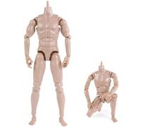 Joygoodta 1/6 ScaleMuscle Male Action Figure, Blank Doll Body with High Articulation for Custom Action Figures, Realistic Muscle Definition, Skin Tone ABS Material