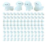 Joygoodta 100Pcs Mini Resin Animals, Miniature Dog Figurines Glow in Dark, Tiny Resin Animals Dollhouse for Aquarium Fairy Garden Decor