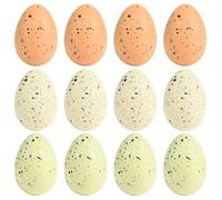 Joygoodta 12Pcs Speckled Easter Eggs, 2.4 inch Artificial Easter Egg Decor Plastic Vase Filler for Wreath Centerpiece DIY Basket Fillers Table Decorations