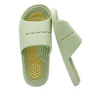 Joygoodta 1Pair Foot Massage Slippers, Soft Comfortable Pain Relief Acupressure Slippers, Non-slip Odorproof for Men Bathroom Beach (Green)