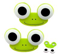 Joygoodta 2Pcs Contact Lens Case 3x2x1 Cartoon Frog Shape Contact Lens Travel Case with Adorable Big Eyes, Practical Cute Contact Lens Case for Home and Travel