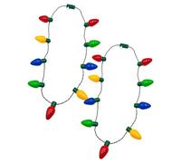 Joygoodta 2Pcs Light up Necklaces Colorful 9 LED Bulbs Christmas Necklace with 3 Flash Modes Christmas Decorations for Xmas Party Favor Supplies Accessories