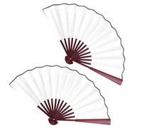 Joygoodta 2Pcs Sublimation Fans Multi-purpose Chinese Style Portable Blank Handheld Hand Fan Foldable for Women Sublimation Fans