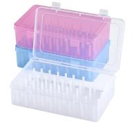 Joygoodta 3Pcs Piping Tip Storage Box with 42 Fixed Pins, Dustproof Plastic Cake Decorating Storage Organizer Case with Snap Closures
