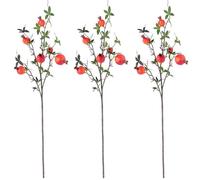 Joygoodta 3Pcs Pomegranate Decor, 37.4 Inch Simulation Pomegranate Artificial Tree Branches, Plastic Tree Branches for Home Décor Office Wedding Shop Window Props Artificial Fruit